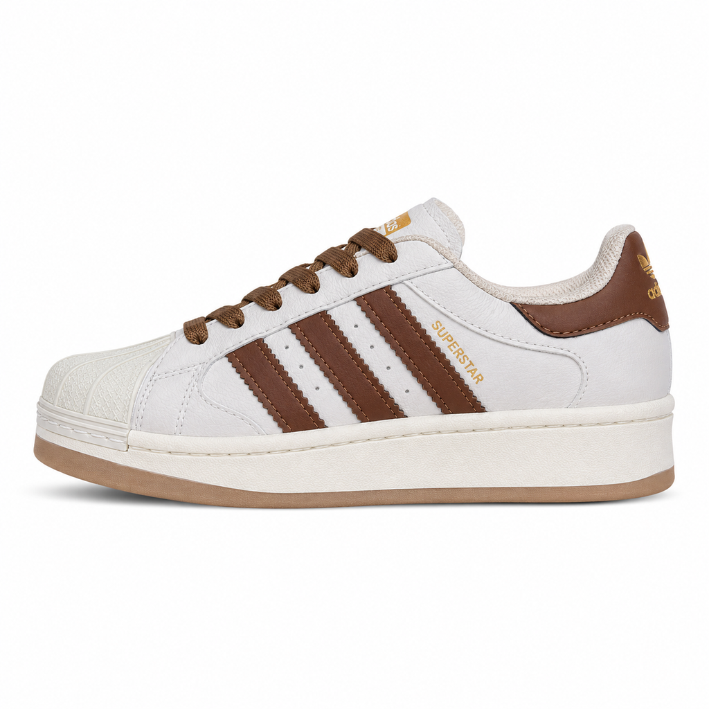 Tênis Adidas Superstar Plataforma Off Marrom