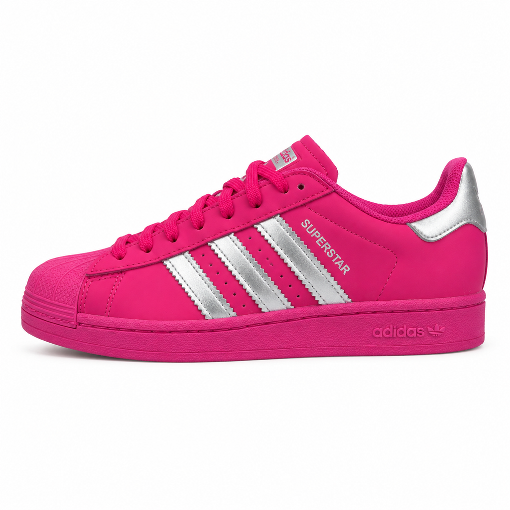 Tênis Adidas Superstar Boca Rosa Pink/Prata 💋🩷✨