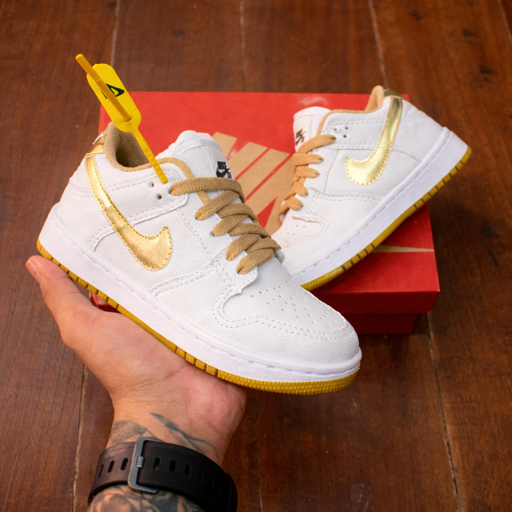 Tênis Dunk Low - White Gold Infantil