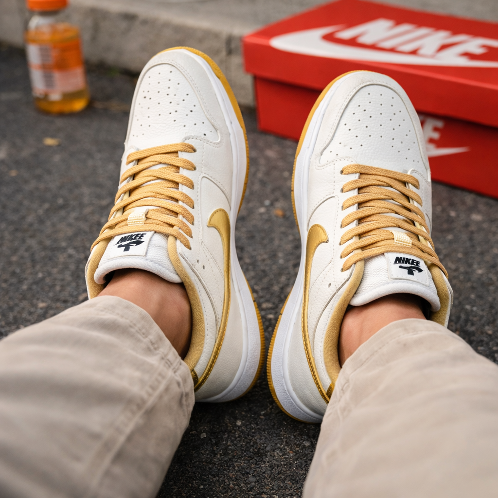 Tênis Dunk Low - White Gold Infantil