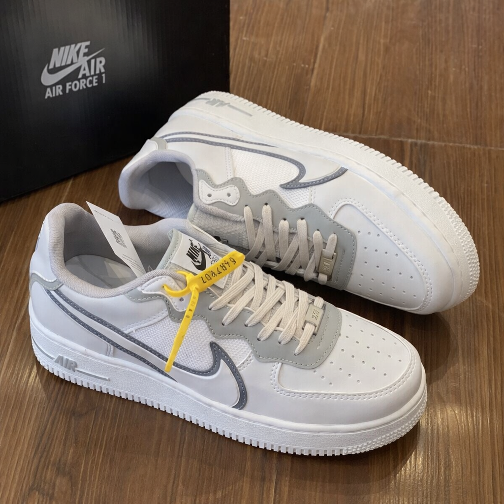 Tênis Air Force 1 GS React - Branco/Cinza