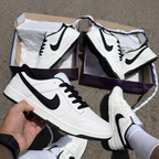 Tenis Dunk branco preto corda