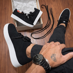 Tenis air force 1 -Preto Nobuck corda