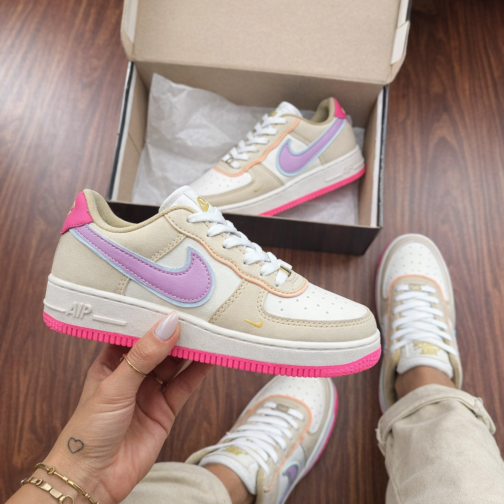 Tênis Air Force 1 Shadow - Branco/Rosa