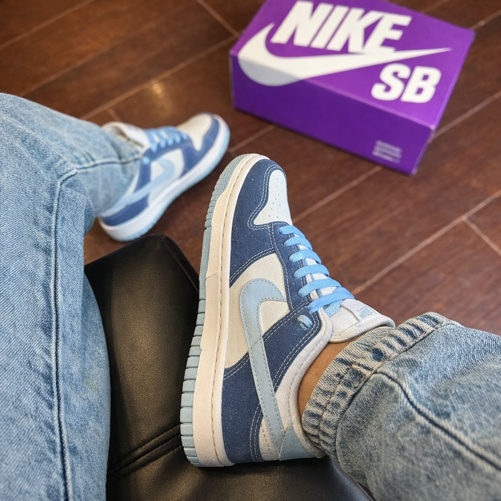 Tênis SB Dunk Low - Gliter azul jeans