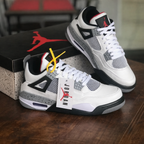 Tênis Air Jordan Retro 4 - Branco/Cimento