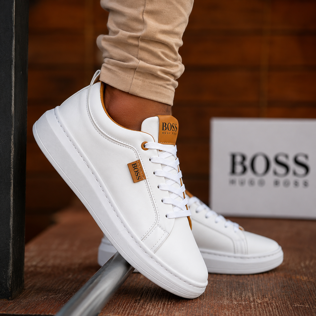 Sapatênis Hugo Boss Sintético – Branco