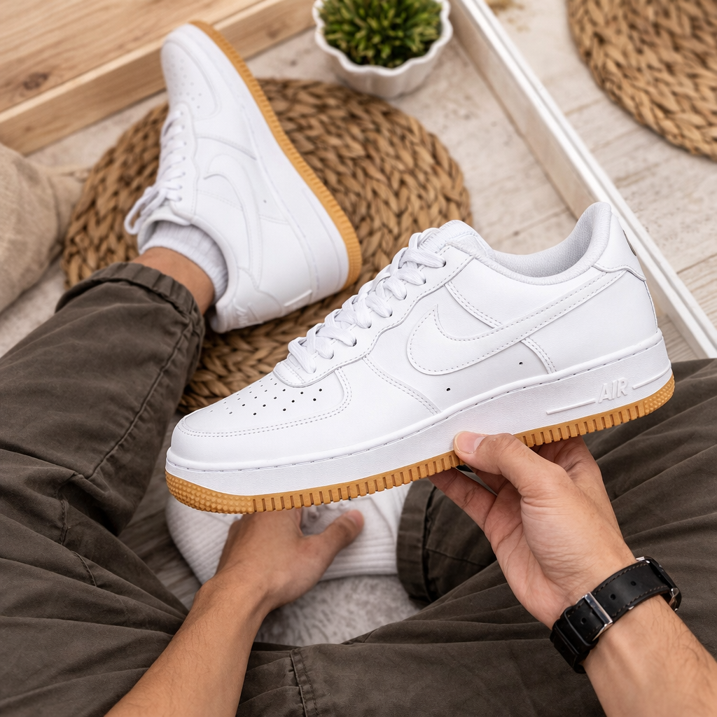 Tênis Air Force 1 - Branco Gum