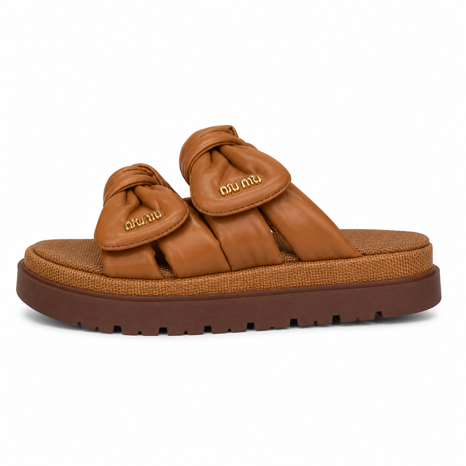 Sandália Miu Miu Caramelo Premium