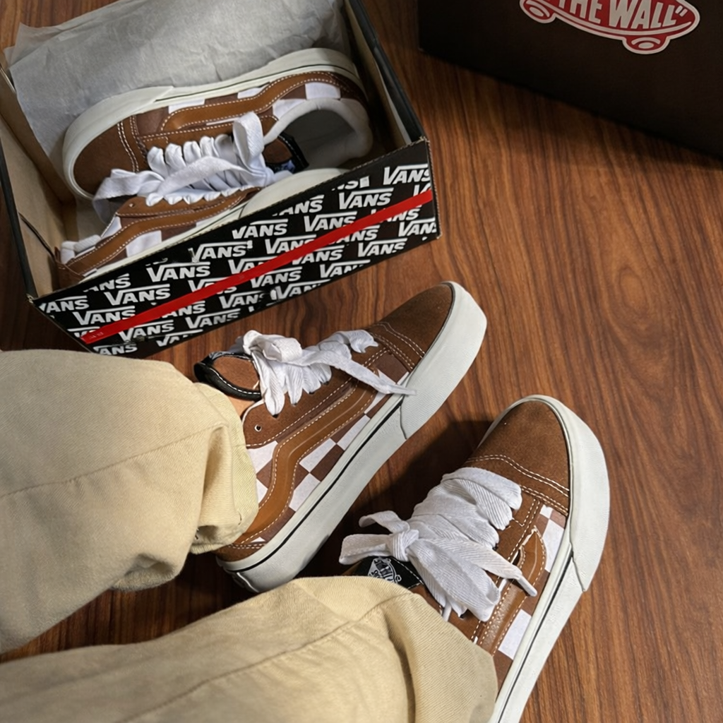 TÊNIS Vans KNU- caramelo xadrez