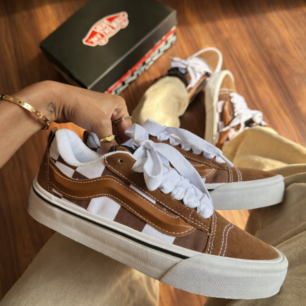 TÊNIS Vans KNU- caramelo xadrez
