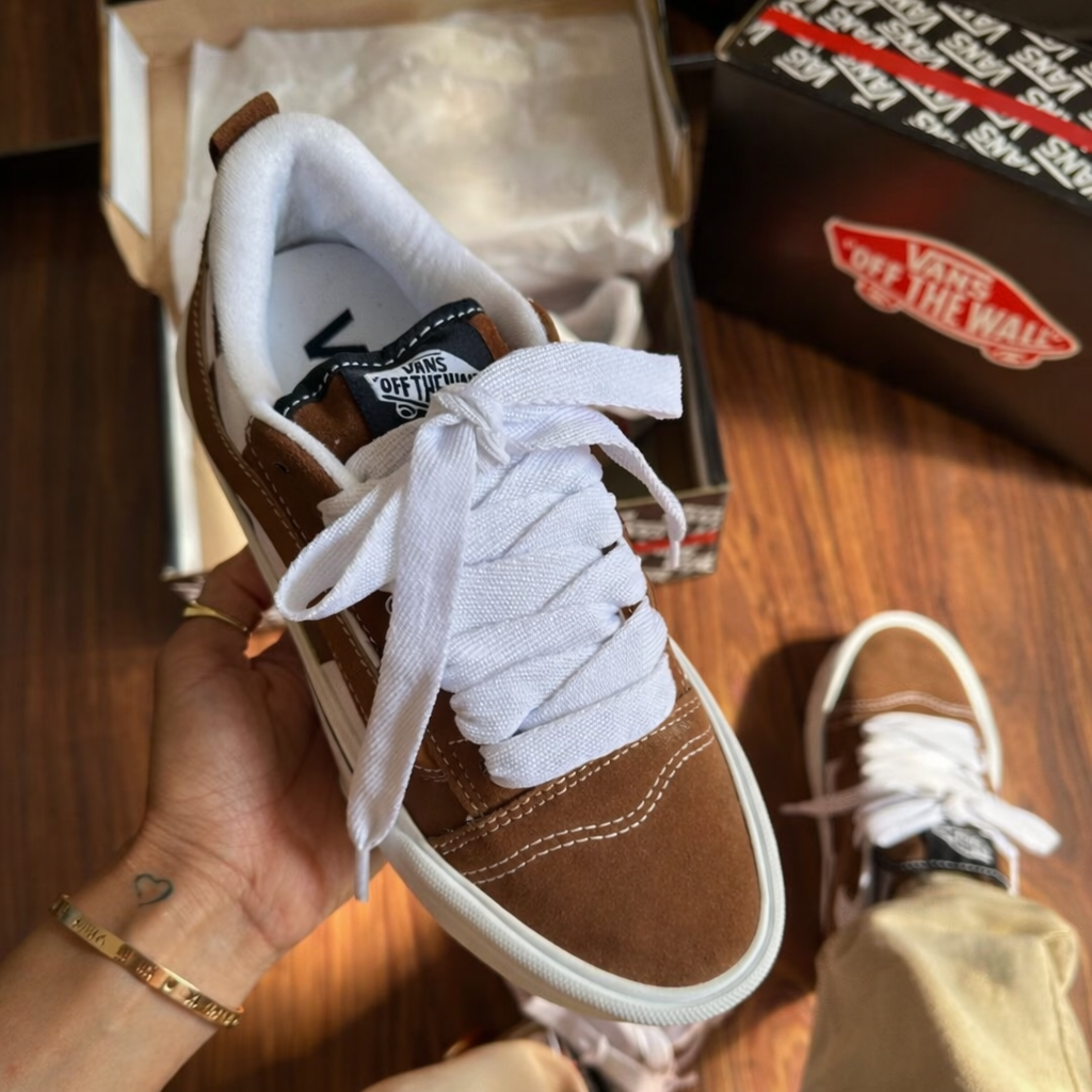 TÊNIS Vans KNU- caramelo xadrez