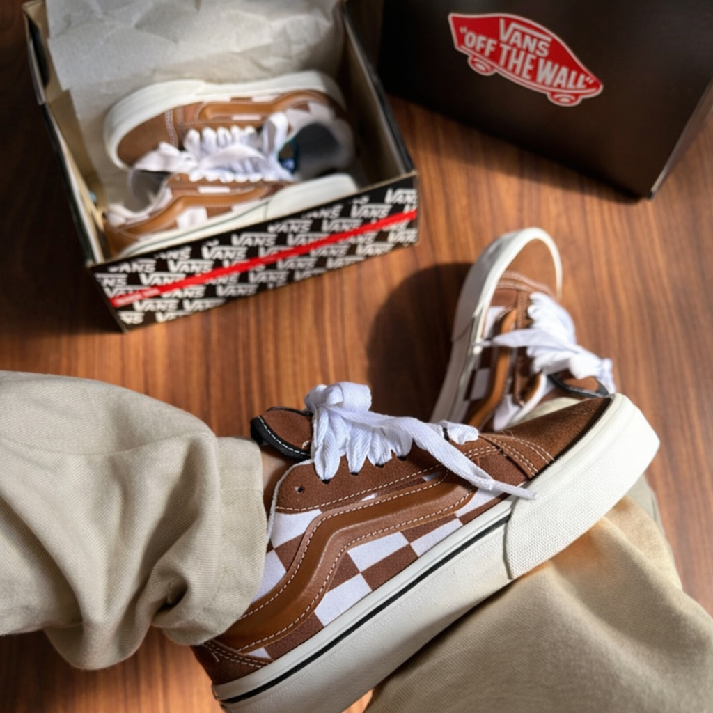 TÊNIS Vans KNU- caramelo xadrez