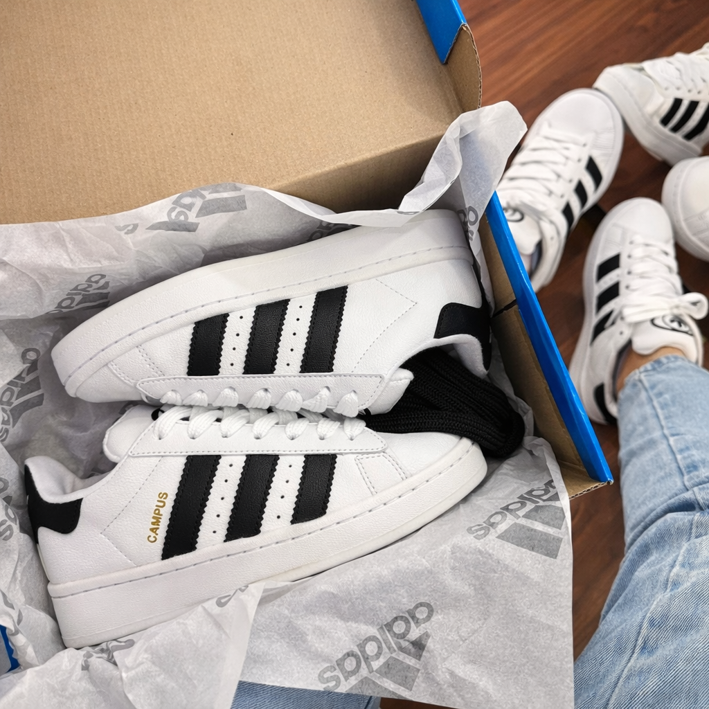 Tênis Adidas Campus - branco/preto