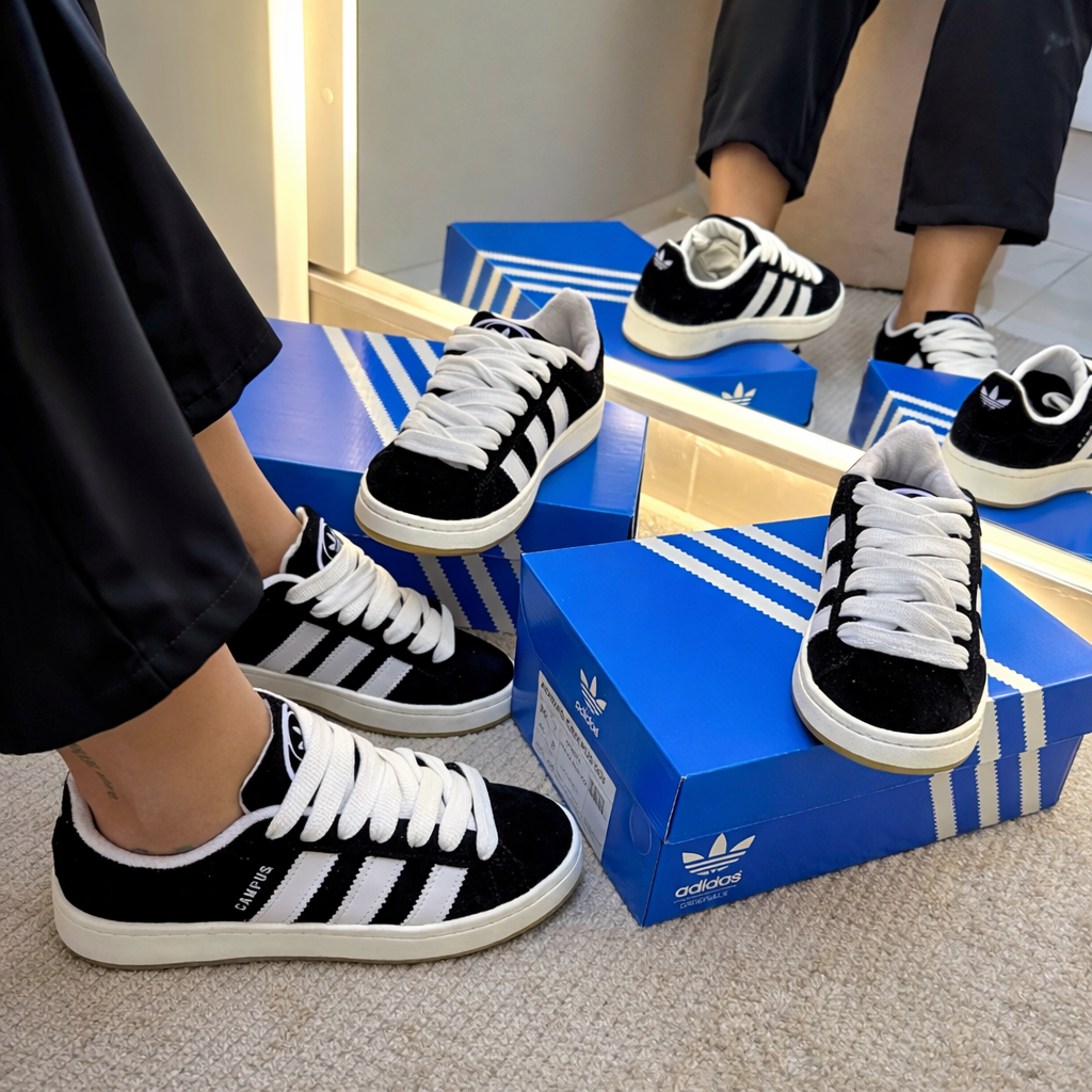 Tênis Adidas Campus - Preto Branco