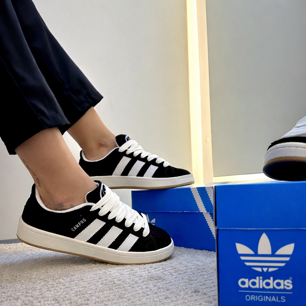 Tênis Adidas Campus - Preto Branco