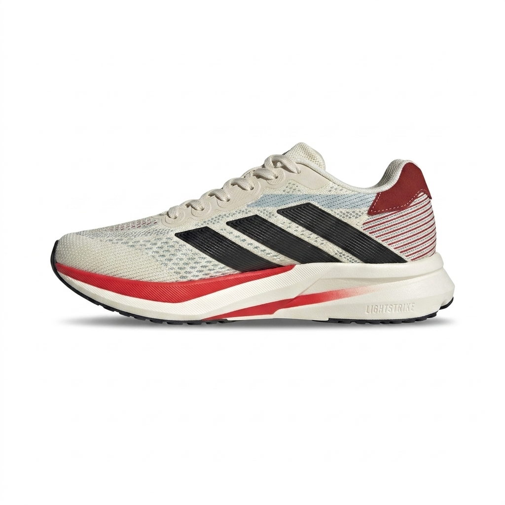 Tênis Adidas Sport Branco/Preto/Vermelho Primeira Linha