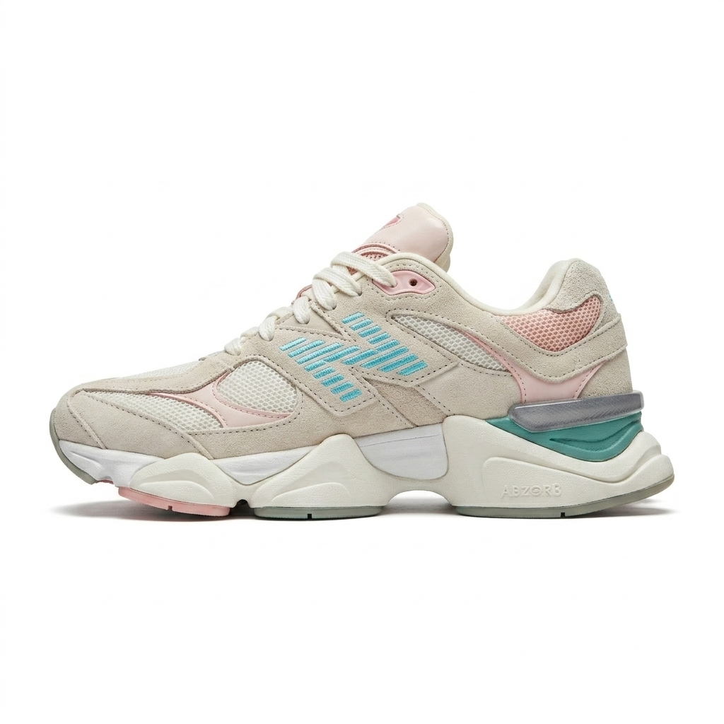 Tênis New Balance 9060 Prime Couro – Bege/Azul/Rosê