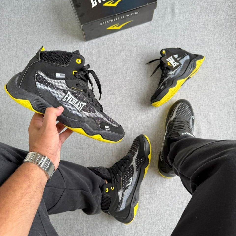 Tênis Everlast Preto/Branco/Amarelo