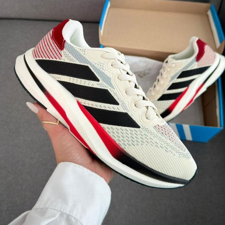 Tênis Adidas Sport Branco/Preto/Vermelho Primeira Linha