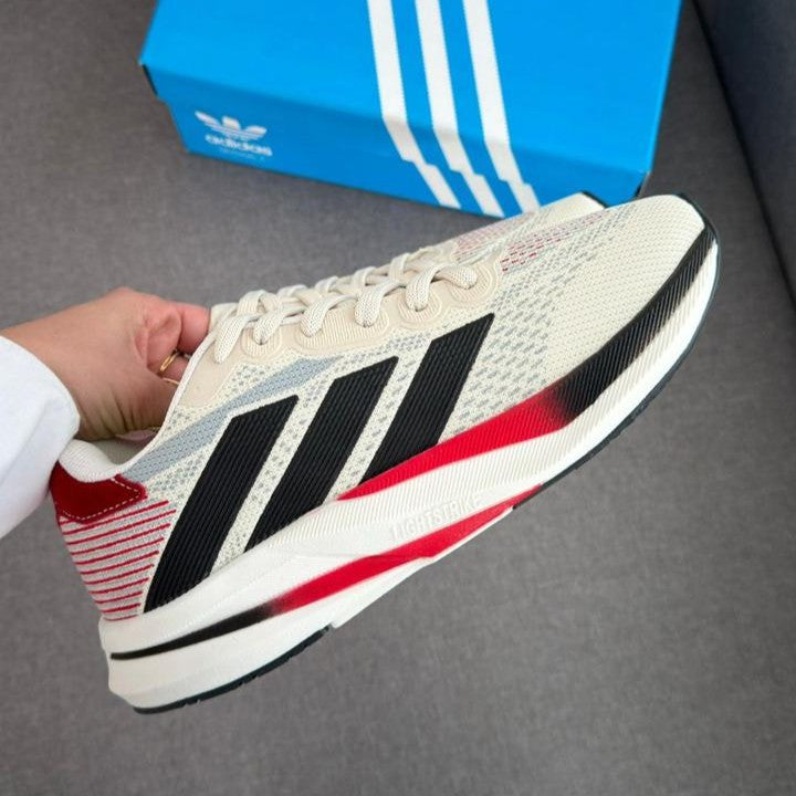 Tênis Adidas Sport Branco/Preto/Vermelho Primeira Linha