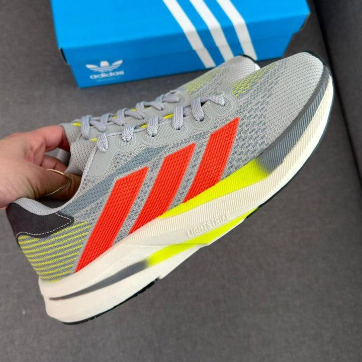 Tênis Adidas Sport Cinza/Laranja Neon Primeira Linha