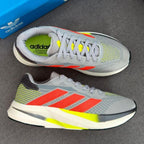 Tênis Adidas Sport Cinza/Laranja Neon Primeira Linha