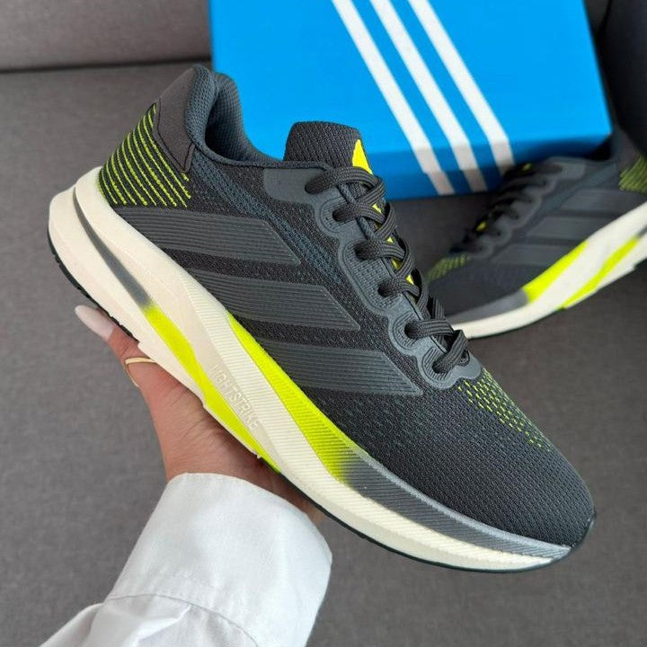 Tênis Adidas Sport Grafite/Amarelo Neon Primeira Linha