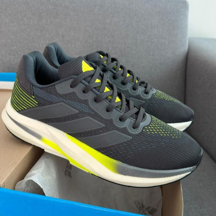 Tênis Adidas Sport Grafite/Amarelo Neon Primeira Linha
