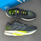 Tênis Adidas Sport Grafite/Amarelo Neon Primeira Linha