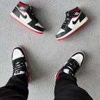 Tênis Nike Air Jordan High – Branco / Preto / Vermelho Premium