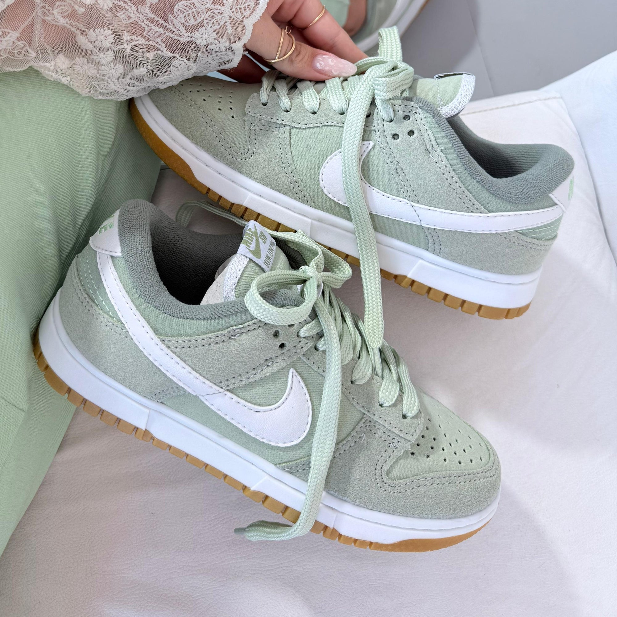 SB Dunk Low Couro – Menta Linha Luxo