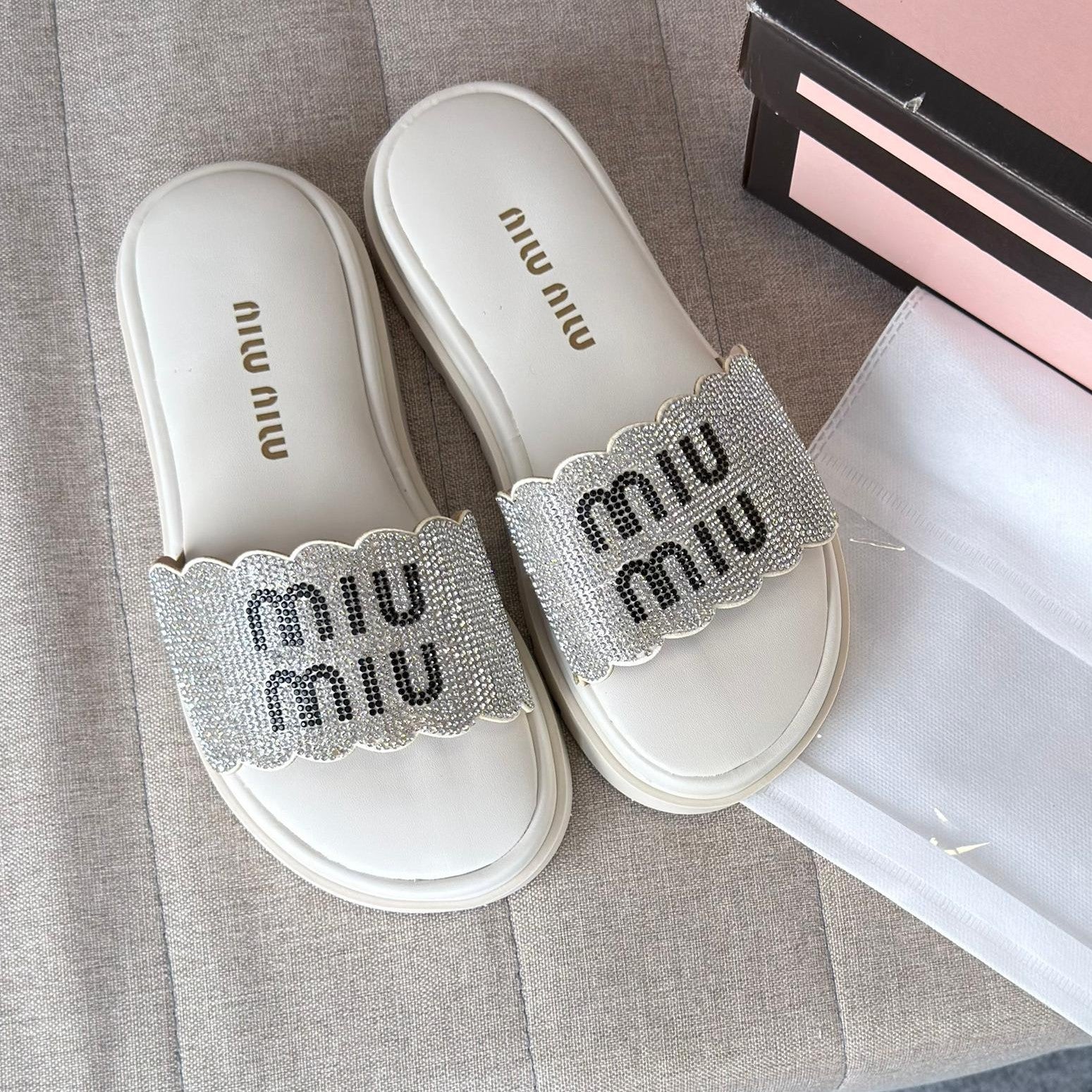 Papete Miu Miu Strass – Off White