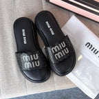 Papete Miu Miu Strass – Preto  Linha Luxo