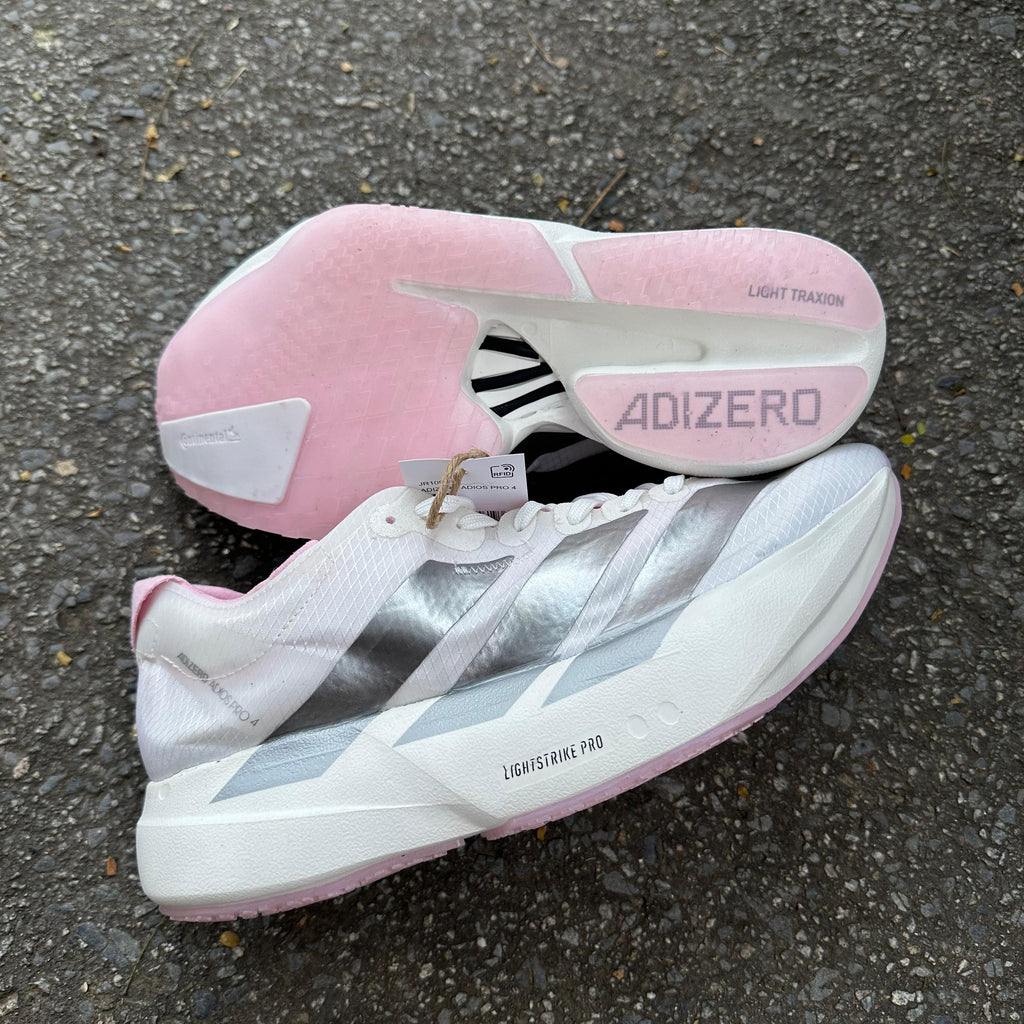 Adidas Adizero Adios Pro 4 – Branco/Rosa/Prata