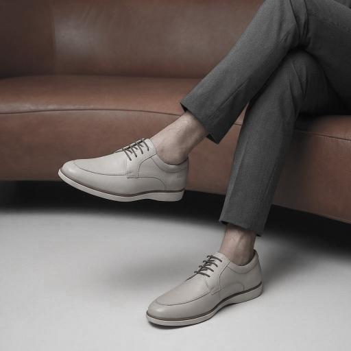 Sapato Oxford Hugo Boss Branco Gelo (Couro Legítimo )Masculino Premium Social