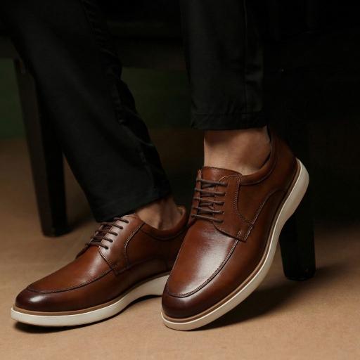 Sapato Oxford Hugo Boss  Caramelo Couro Legítimo Masculino Premium