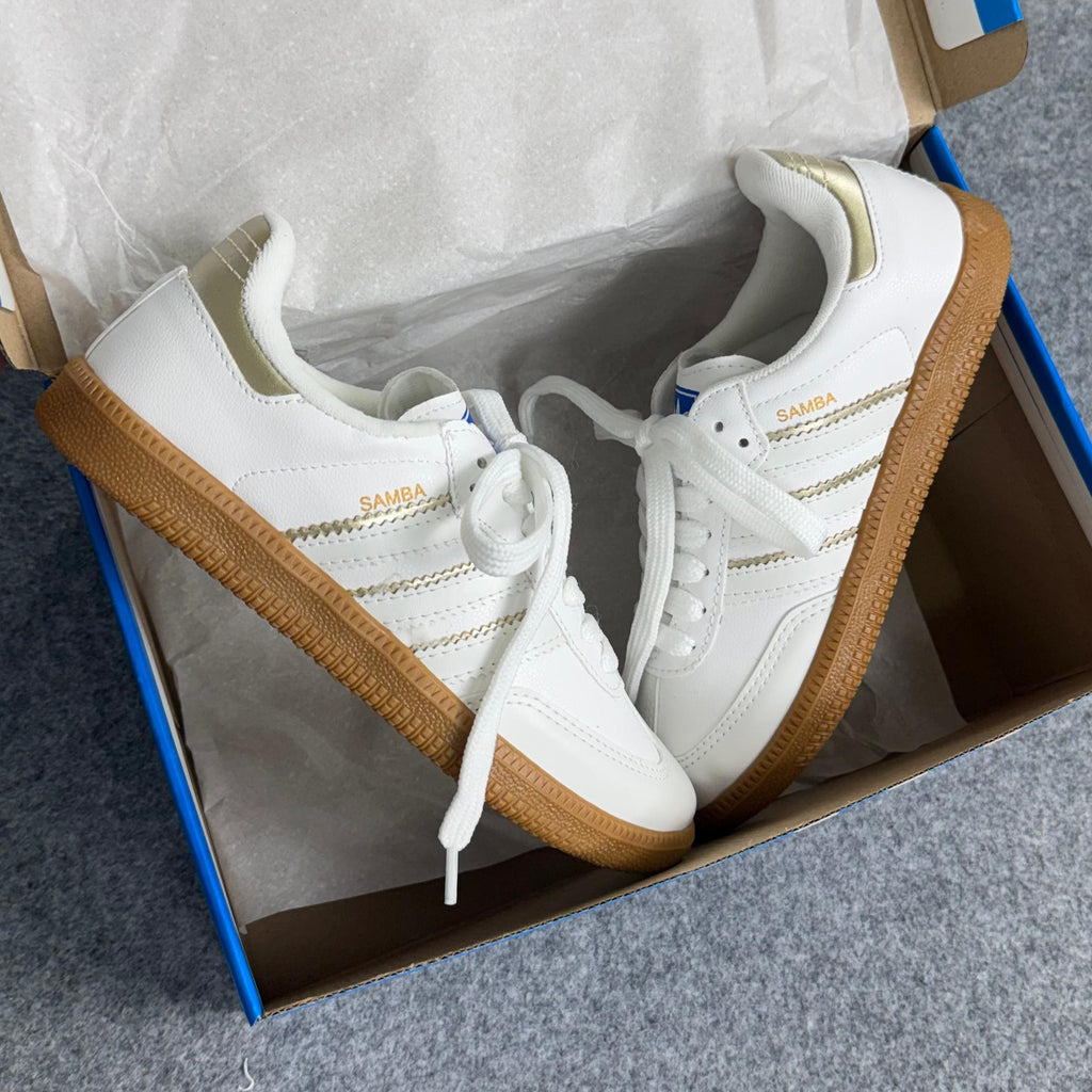 Tênis Adidas Samba OG Branco/Dourado