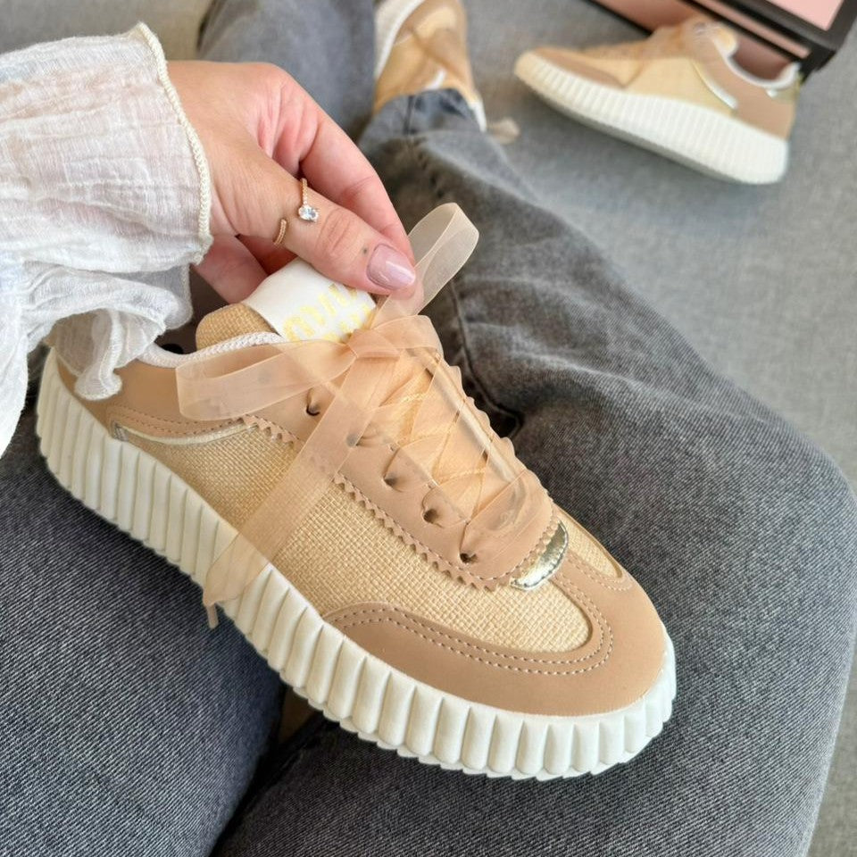 Tênis Casual Miu Miu — Nude