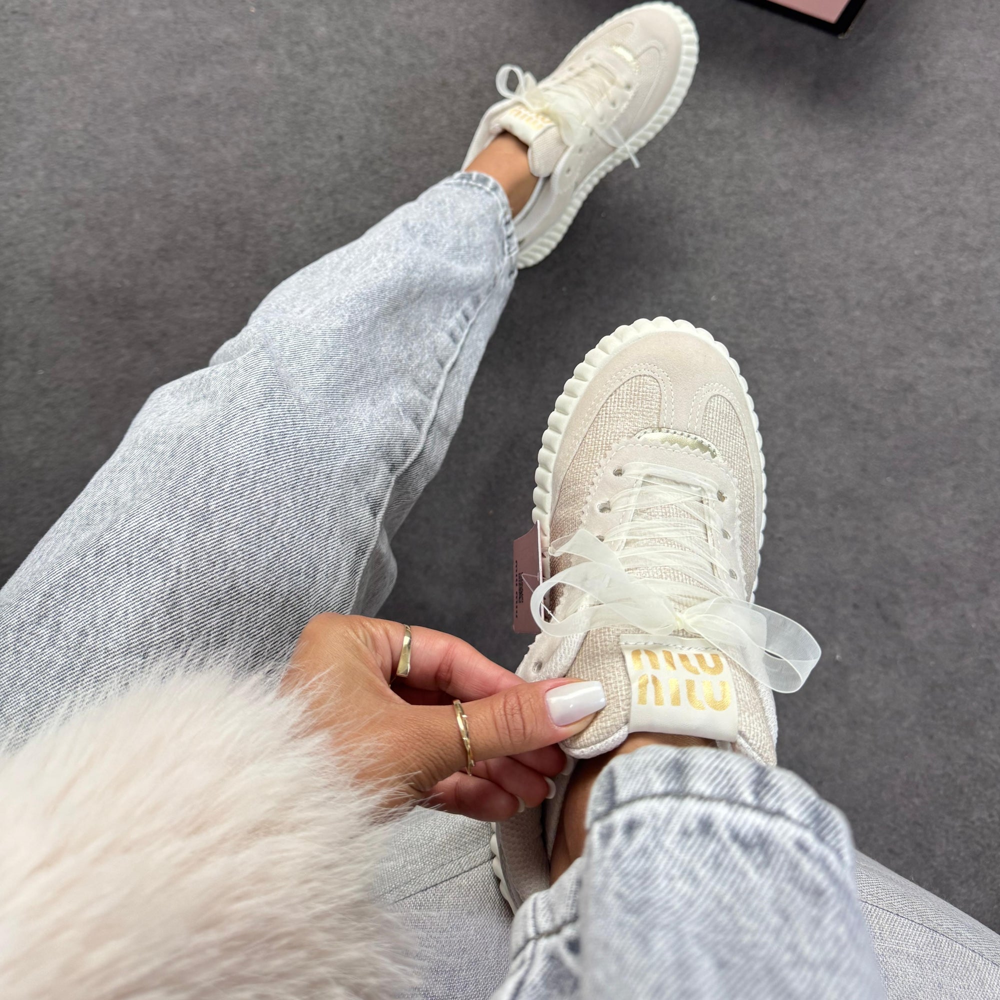 Tênis Casual Miu Miu Quenz Off White
