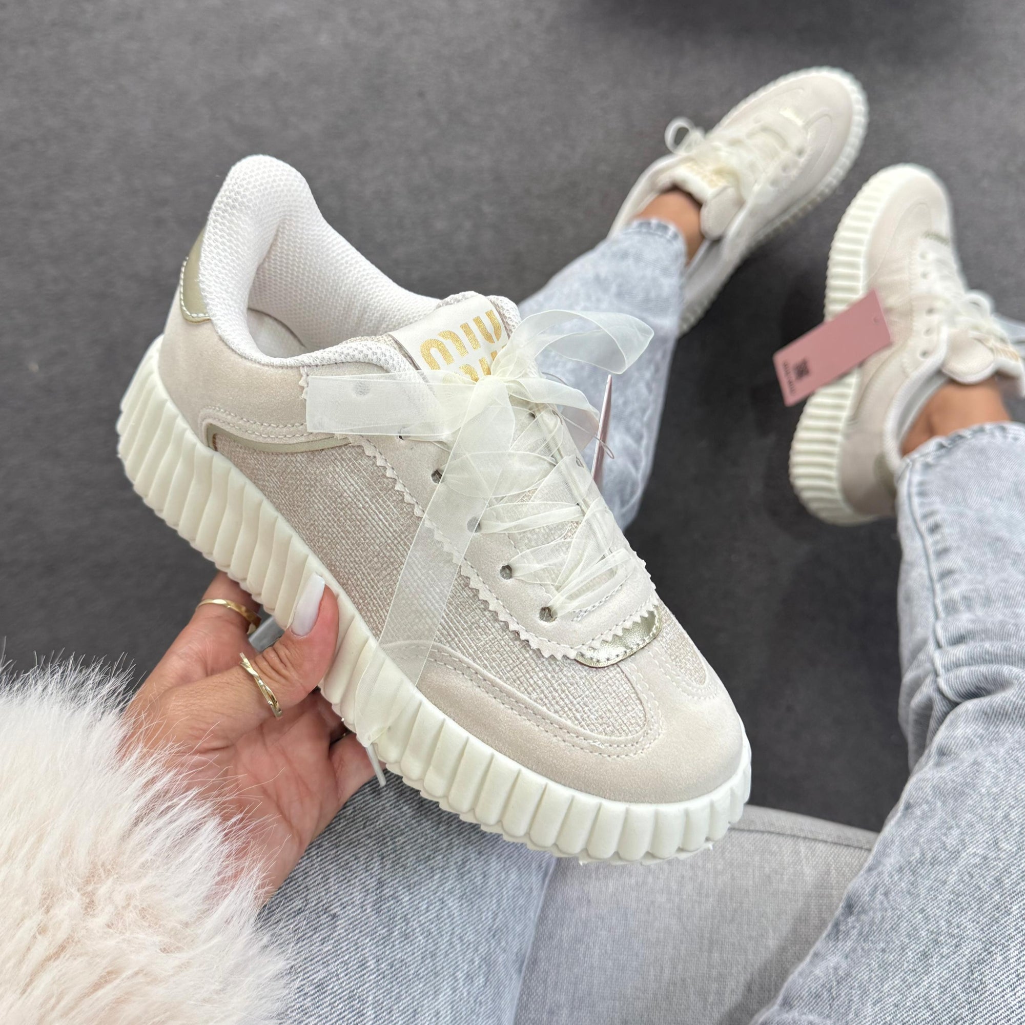 Tênis Casual Miu Miu Quenz Off White