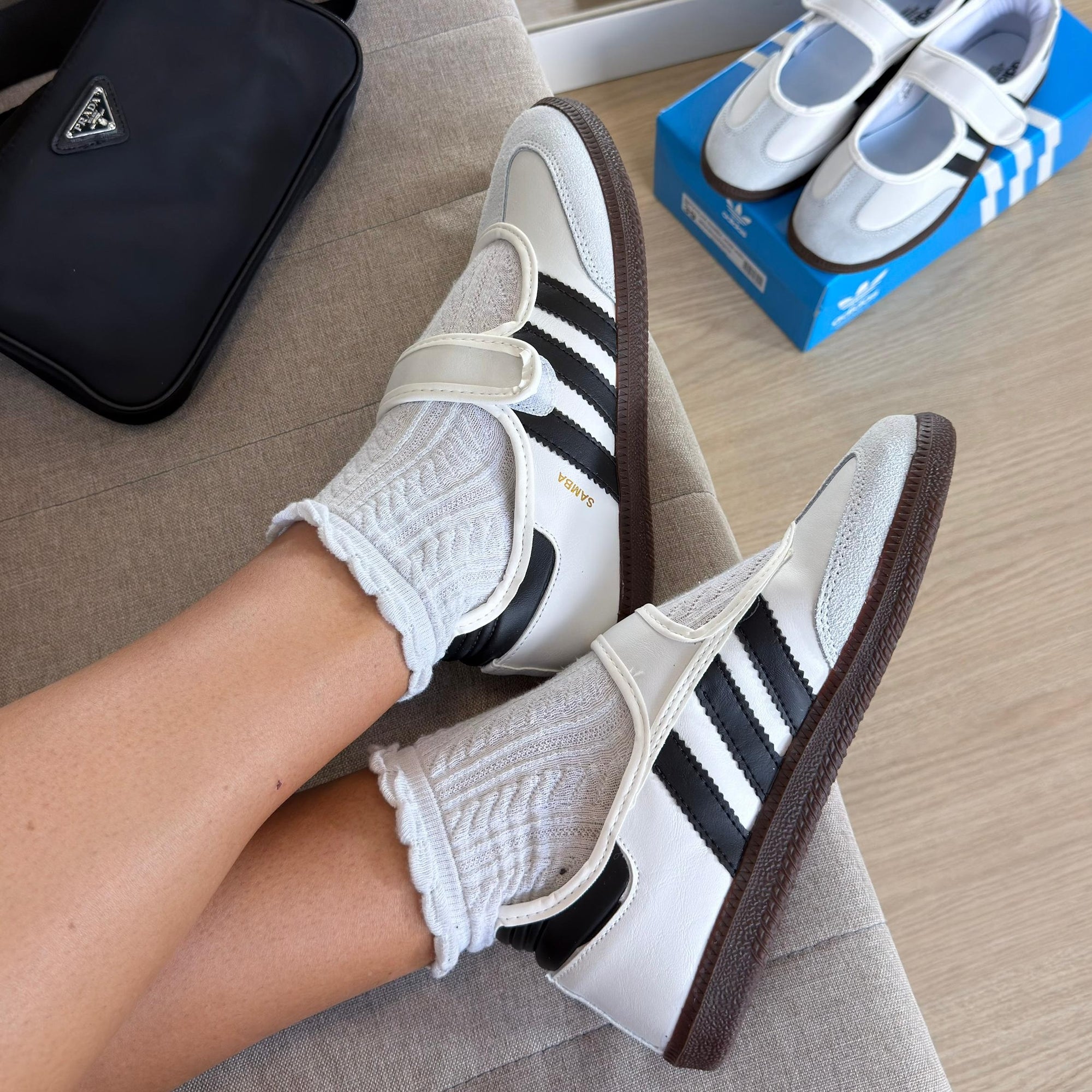 Tênis Adidas Samba Mary Jane Branco/Preto