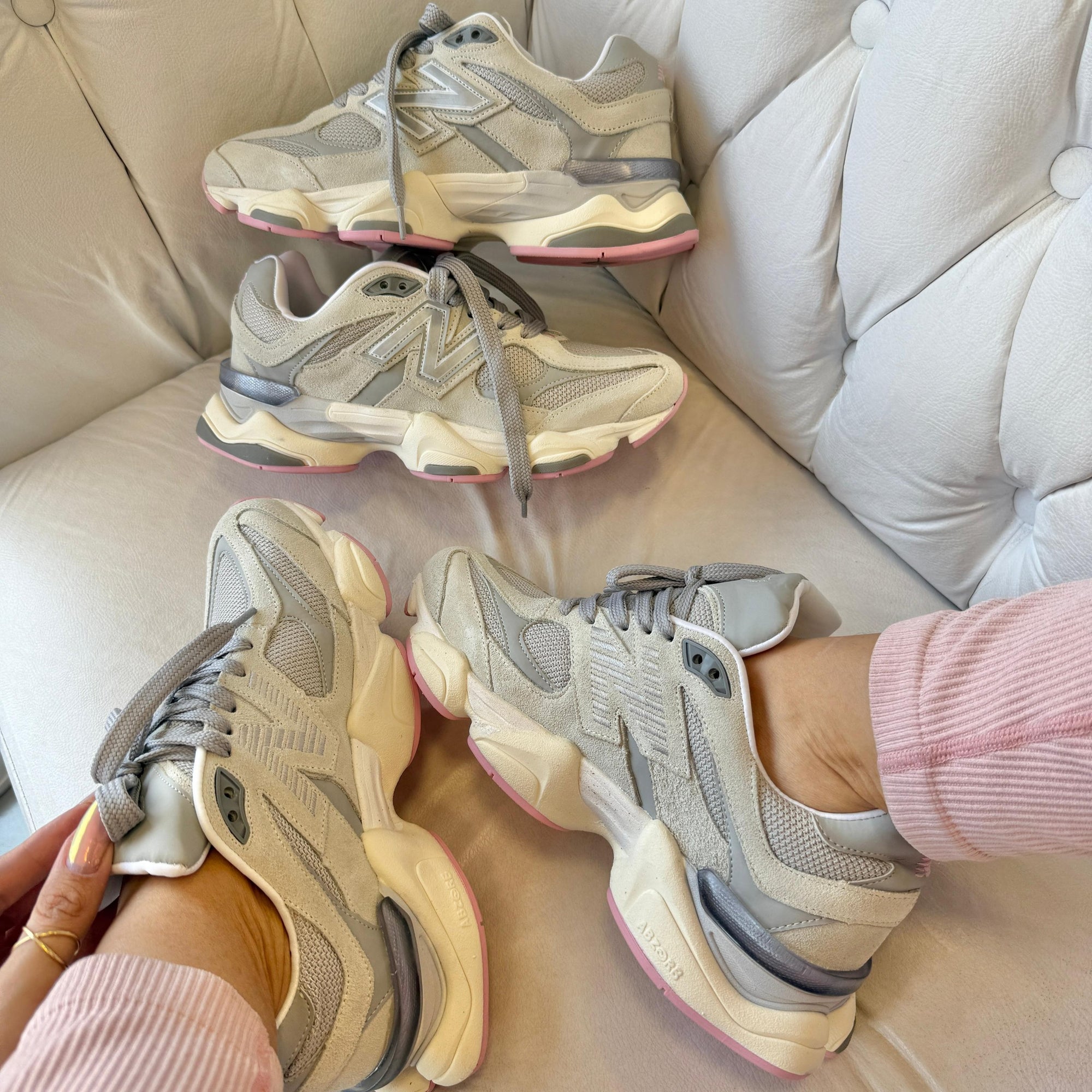 Tênis New Balance 9060 – Cinza/Rosa