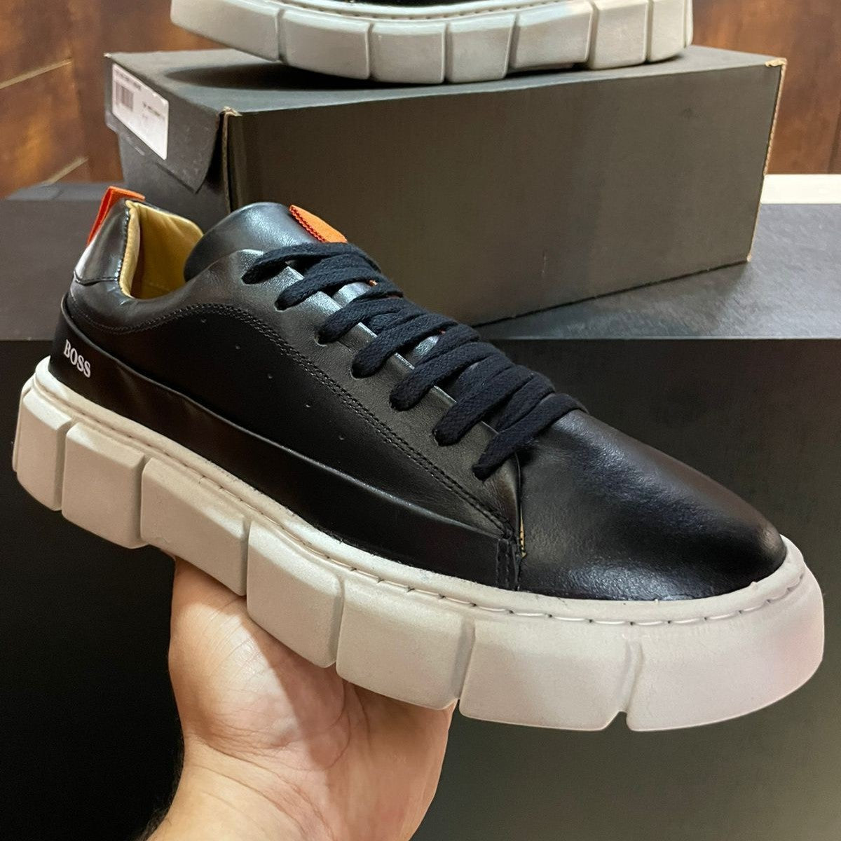 Tênis Boss Couro Preto