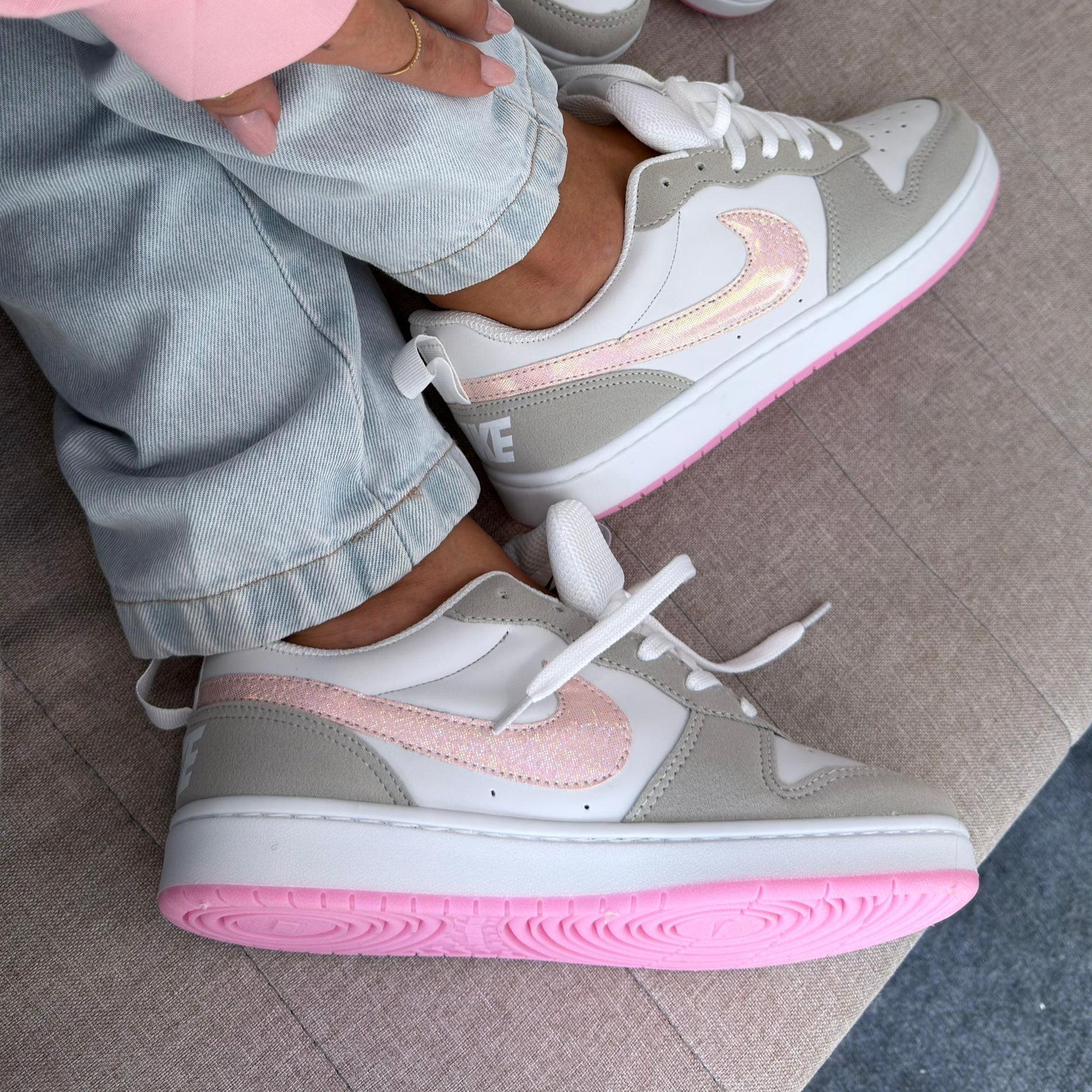 Tênis Court Borough Low Recraft – Cinza/Rosa