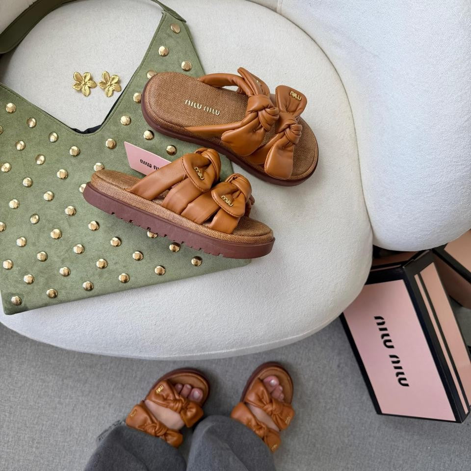 Sandália Miu Miu Caramelo Premium