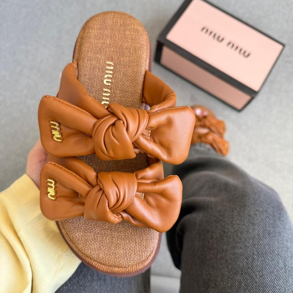 Sandália Miu Miu Caramelo Premium