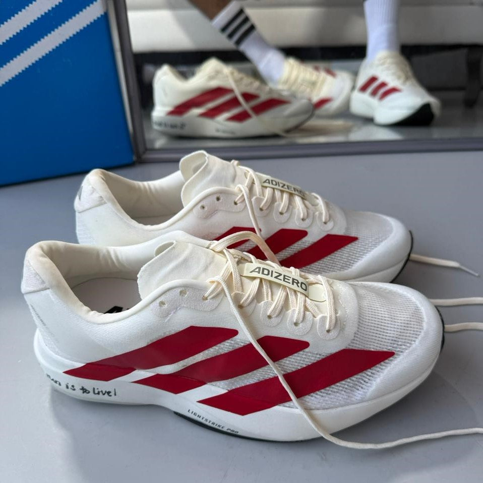 Adidas Adizero Evo SL – Bege/Vermelho