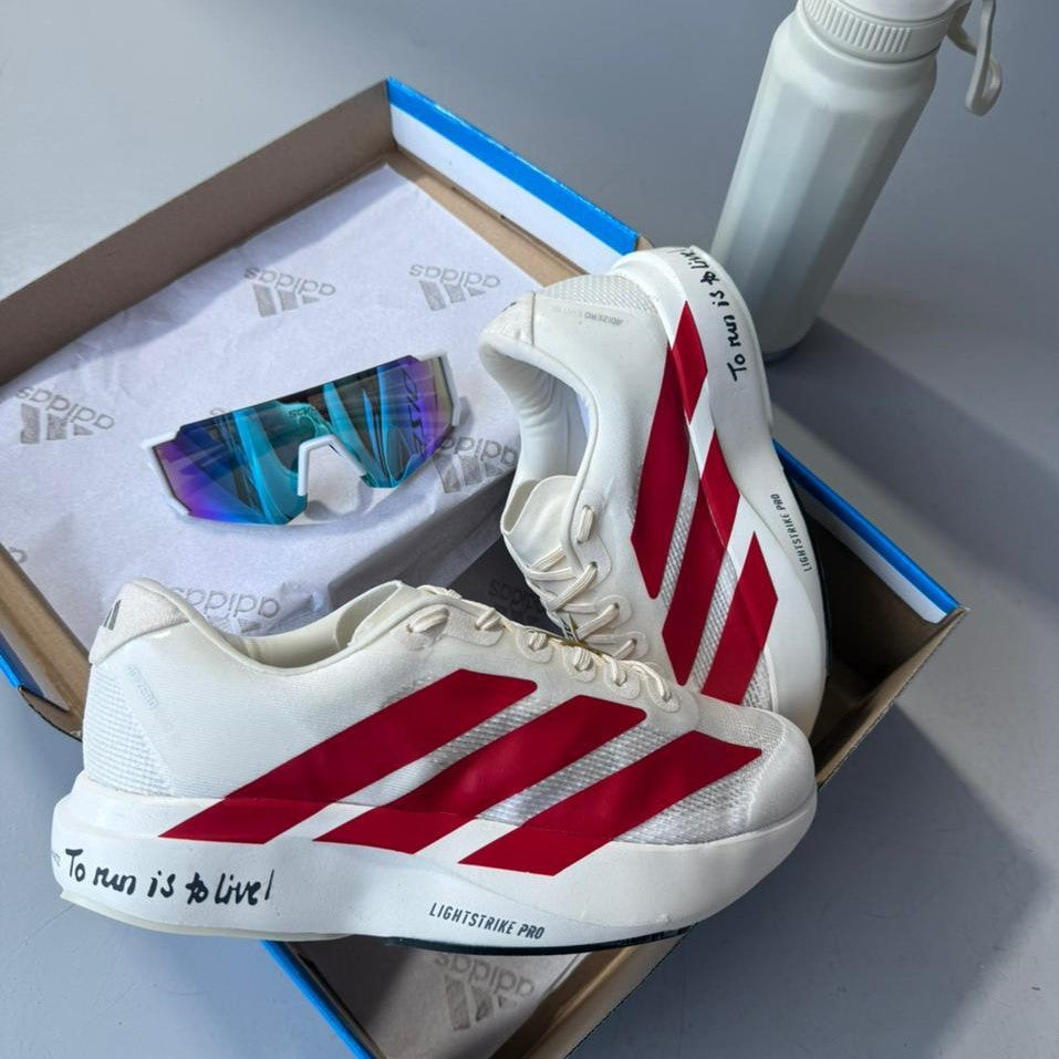 Adidas Adizero Evo SL – Bege/Vermelho