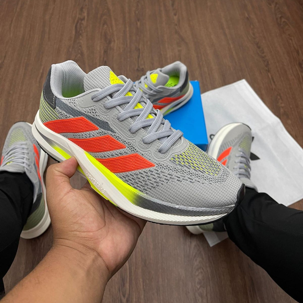 Tênis Adidas Duramo Speed – Cinza/Laranja Neon